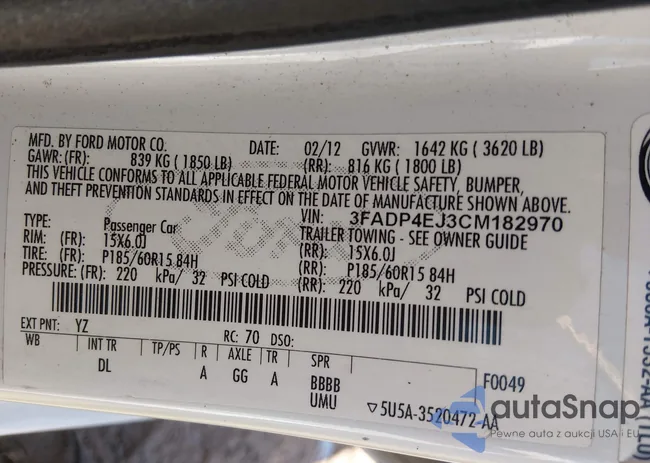 3FADP4EJ3CM182970: 44491125