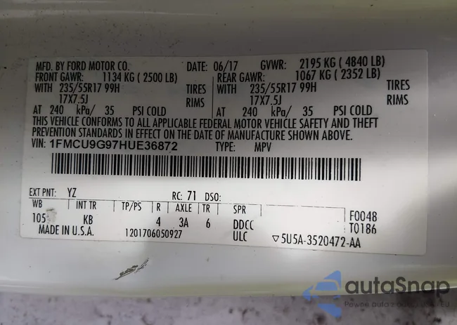 1FMCU9G97HUE36872: 44491195