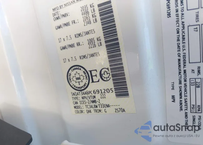 5N1AT3AA6PC691205: 44491202