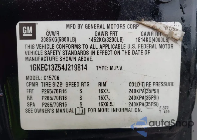 1GKEC13Z54J219814: 44491242