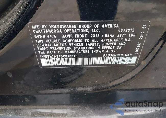 1VWBH7A34DC016013: 44491253