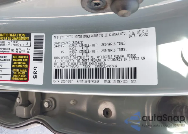 3TYCZ5AN7NT090282: 44490342