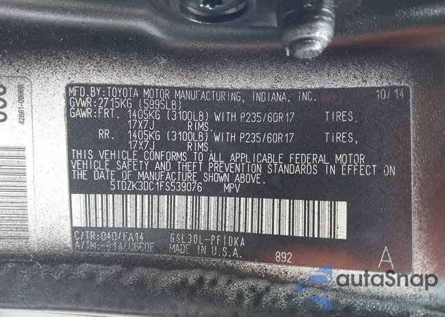 5TDZK3DC1FS539076: 44491702