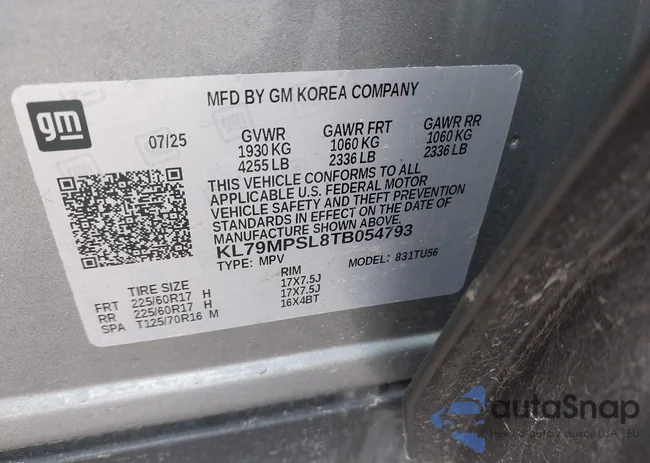 KL79MPSL8TB054793: 44491731