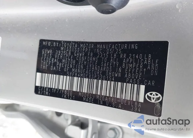 5YFB4MDEXSP320154: 44491890