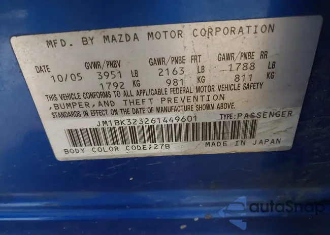 JM1BK323261449601: 44491985