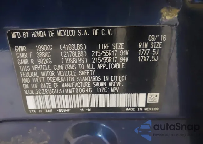 3CZRU6H37HM700646: 44492005