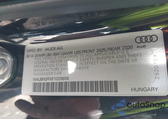 WAUBFGFFXF1029856: 44492014