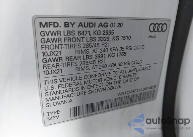 WA1CVAF19LD014829: 44492199