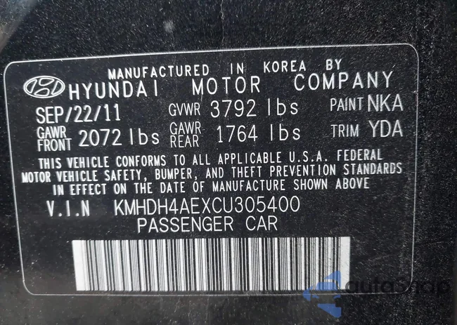 KMHDH4AEXCU305400: 44492211