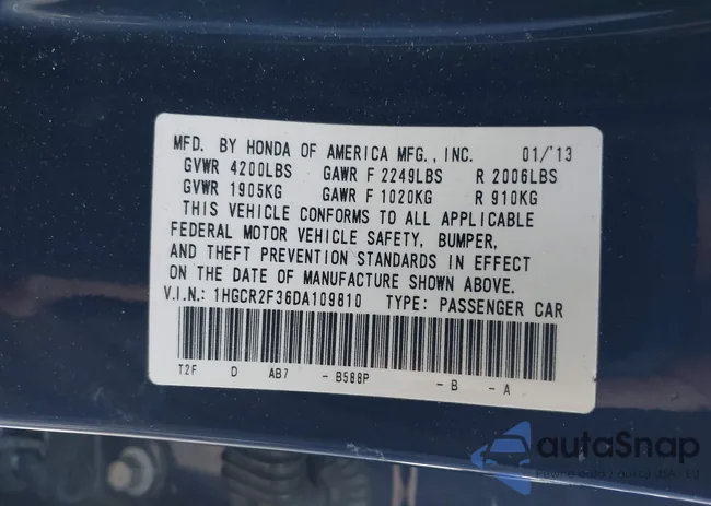 1HGCR2F36DA109810: 44492226