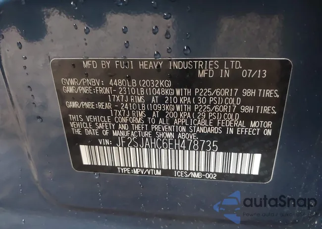 JF2SJAHC6EH478735: 44492273