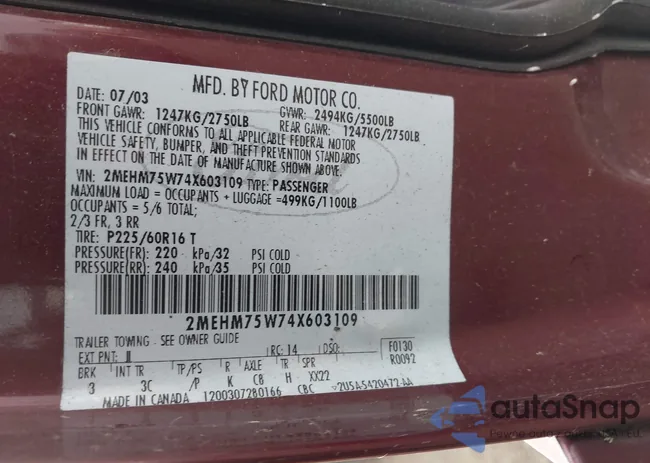 2MEHM75W74X603109: 44491546