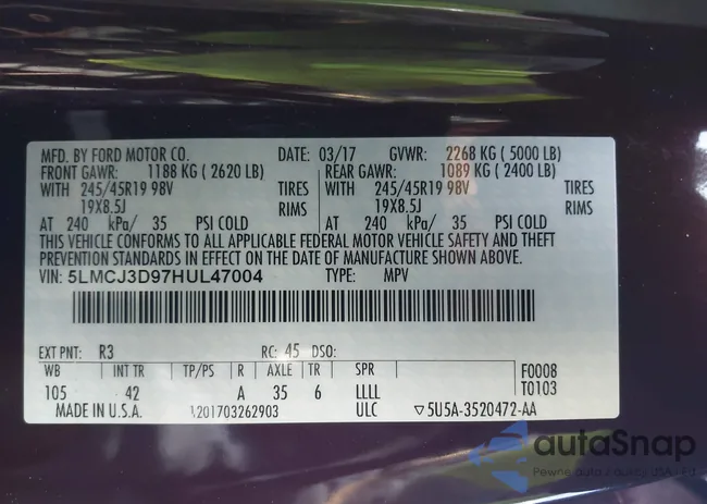 5LMCJ3D97HUL47004: 44491667