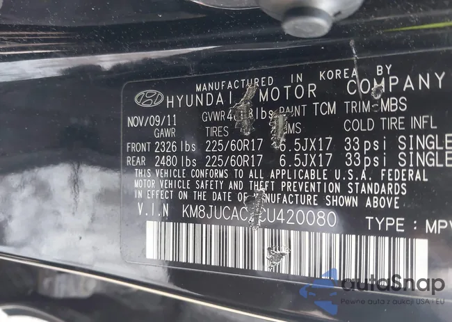 KM8JUCAC2CU420080: 44492699