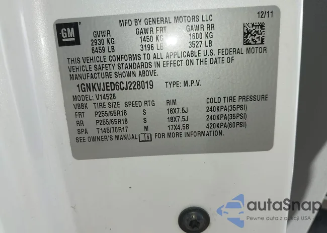 1GNKVJED6CJ228019: 44492750