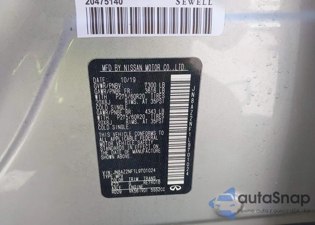 JN8AZ2NF1L9701024: 44492876