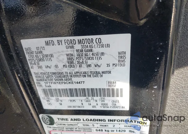 1FTFW1EF9CKE14477: 44492944