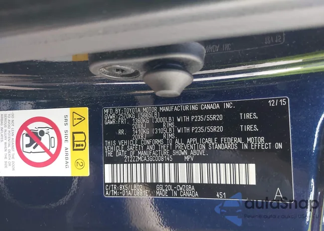 2T2ZZMCA3GC008145: 44492996