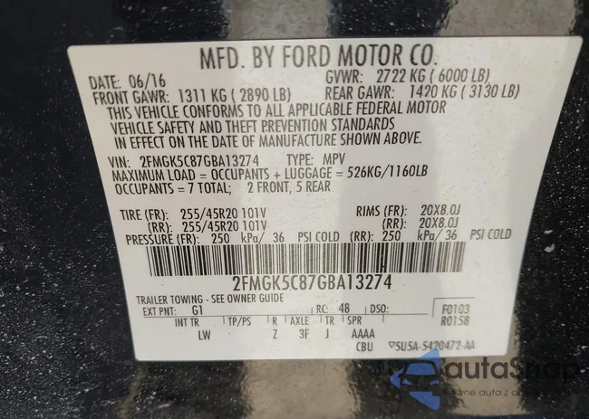 2FMGK5C87GBA13274: 44493176