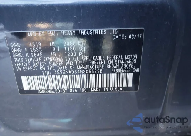 4S3BNAD64H3055298: 44493256