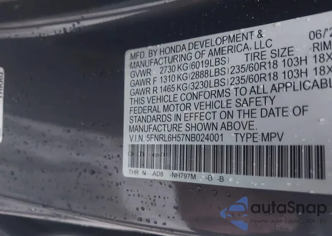 5FNRL6H57NB024001: 44493268