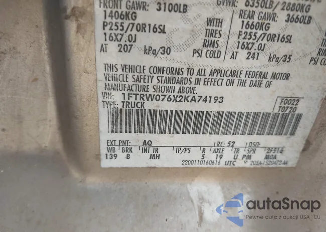 1FTRW076X2KA74193: 44493271