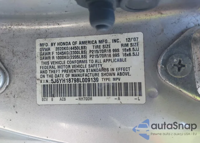 5J6YH18798L009139: 44492503