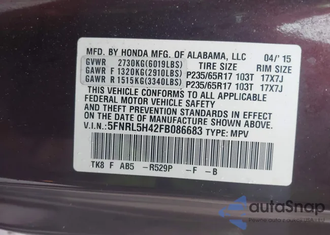 5FNRL5H42FB086683: 44493701