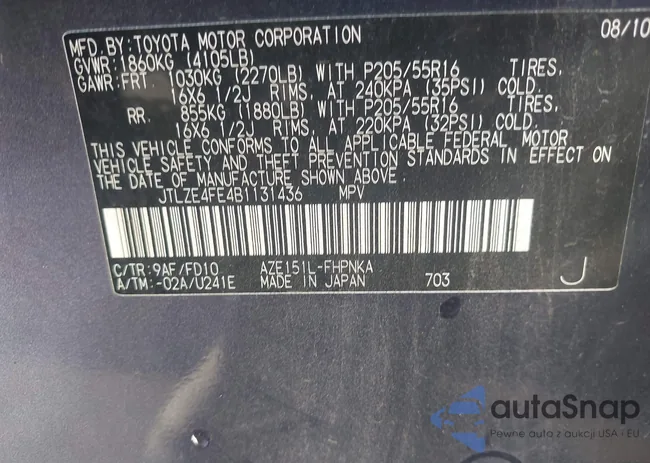 JTLZE4FE4B1131436: 44493802