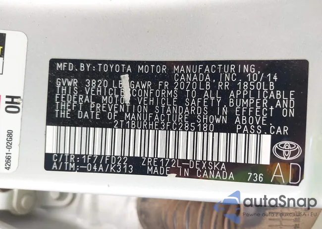 2T1BURHE3FC285180: 44493805