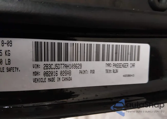 2B3CJ5DT7AH109629: 44493811