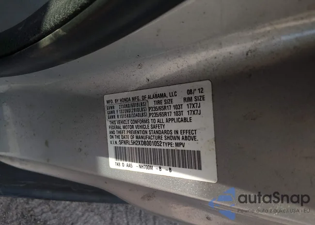 5FNRL5H2XDB001052: 44493874