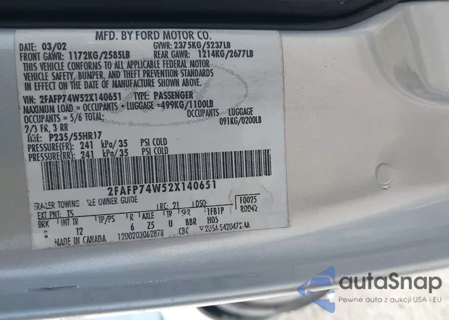 2FAFP74W52X140651: 44493920