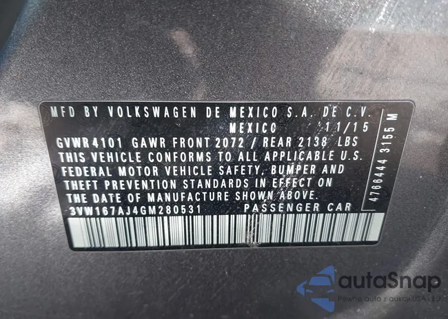 3VW167AJ4GM280531: 44493955