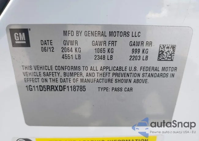 1G11D5RRXDF118785: 44494272