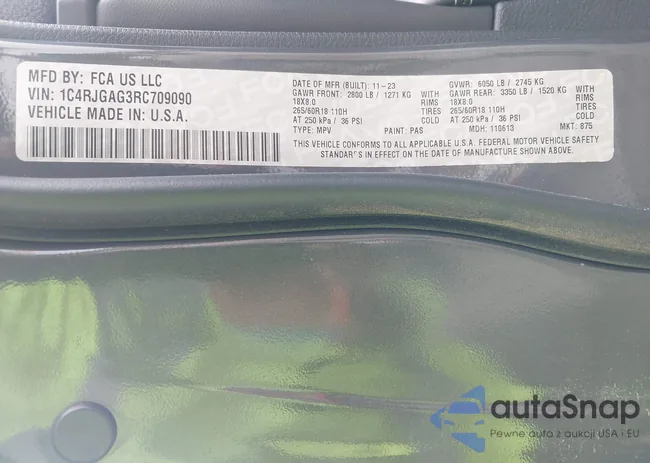 1C4RJGAG3RC709090: 44493297