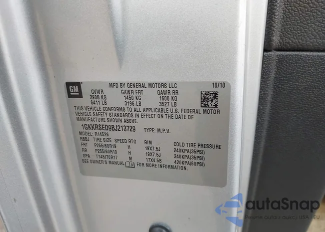 1GKKRSED9BJ213729: 44493299