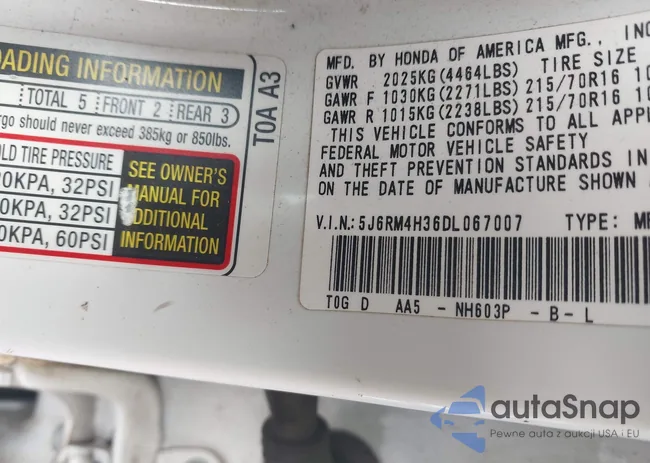 5J6RM4H36DL067007: 44493403