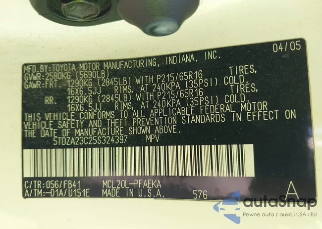 5TDZA23C25S324397: 44493666