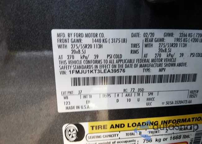 1FMJU1KT3LEA39576: 44494678