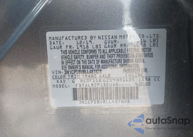 3N1CP5BV8LL487828: 44494719