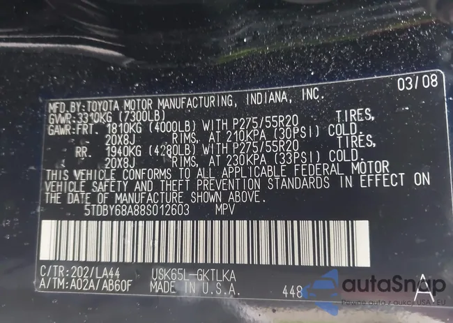 5TDBY68A88S012603: 44494836