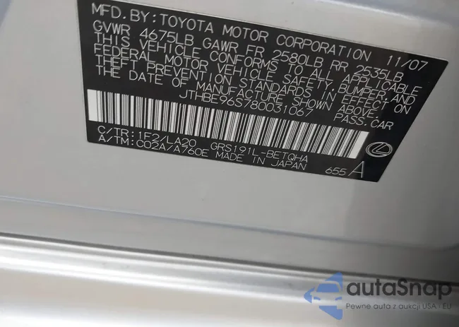 JTHBE96S780031067: 44494958