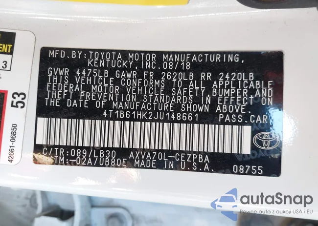 4T1B61HK2JU148661: 44494314