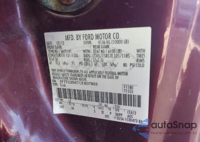 1FT7X2B67CEB37855: 44494577