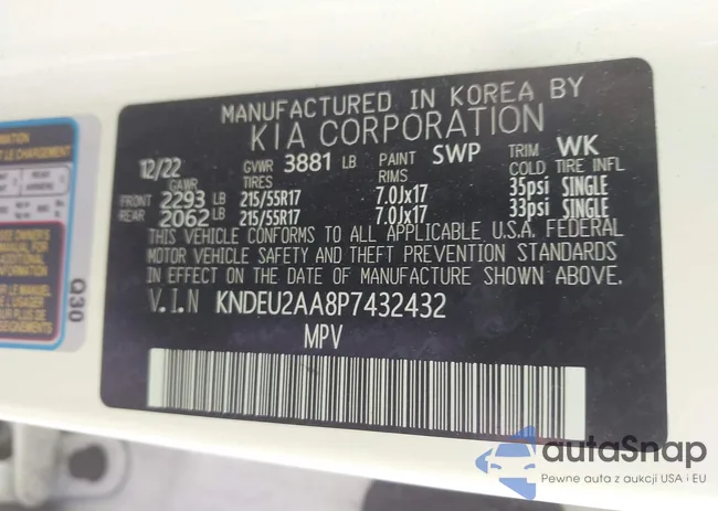 KNDEU2AA8P7432432: 44494630