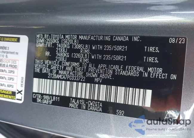 2T2BAMCA7PC033722: 44495684