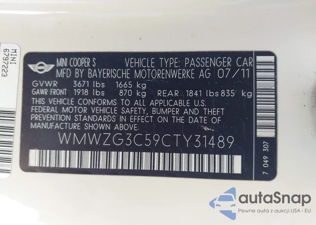 WMWZG3C59CTY31489: 44495757