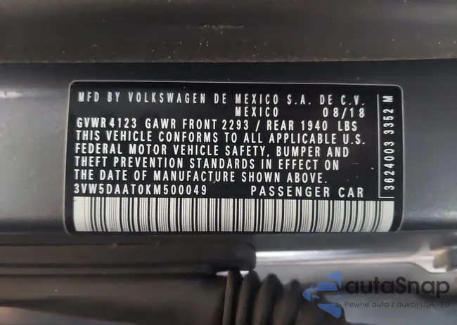 3VW5DAAT0KM500049: 44495833